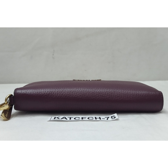 Michael Kors Purple Leather Zip Around Credit Card Wallet - Picture 6 of 16